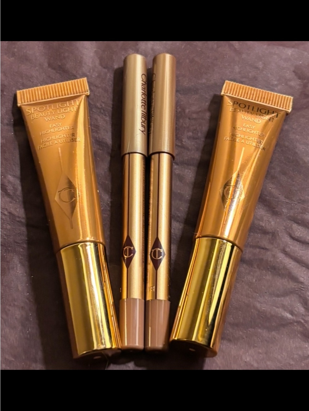 Charlotte Tilbury-Spotlight Highlighter & Lip Cheat-Iconic Nude-Travel Size x2